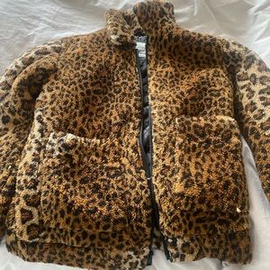 Levi cheetah fleece jacket size small